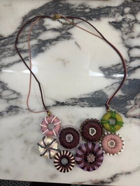 Anthropologie handmade Multicolor beaded Statement Necklace